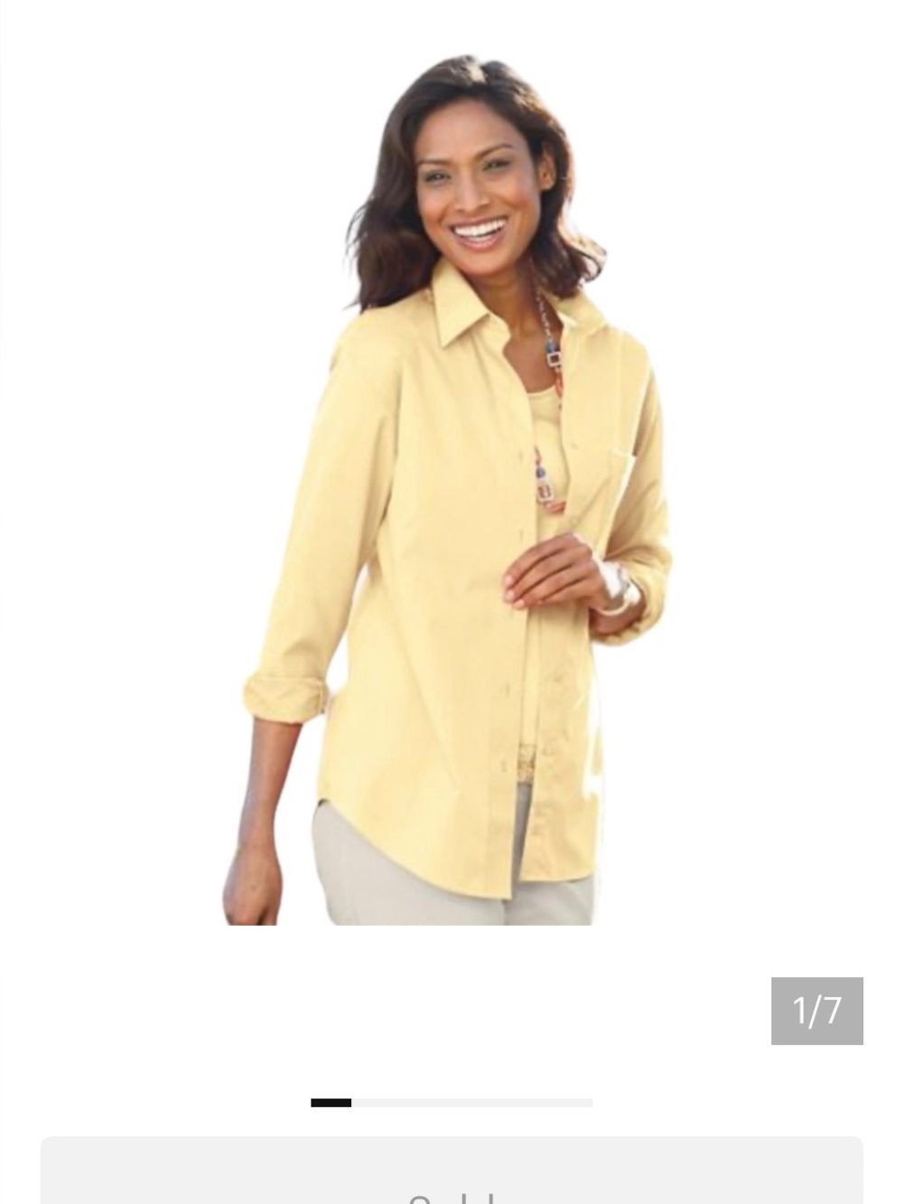 Orvis Foxcroft Yellow Long Sleeve Button Down Shirt